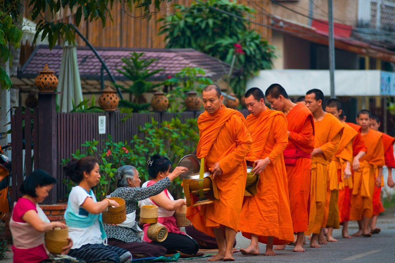 Luang Prabang: Alms Giving & Kuang Si Waterfall Private Tour