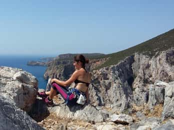 From Masua: climbing up Pan di Zucchero