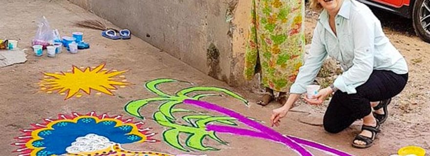 Cours de kolam traditionnel et expérience culturelle à Madurai