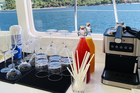 Da Nang: Discover Son Tra Bay on Luxury Sailing Catamaran 2-Hour Luxury Catamaran Scenic Cruise with Drink & Transfer