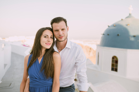 Santorini: Imerovigli Professional Photoshoot in Blue Dome