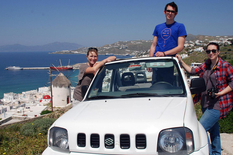 Tour dei punti salienti di Mykonos in jeep