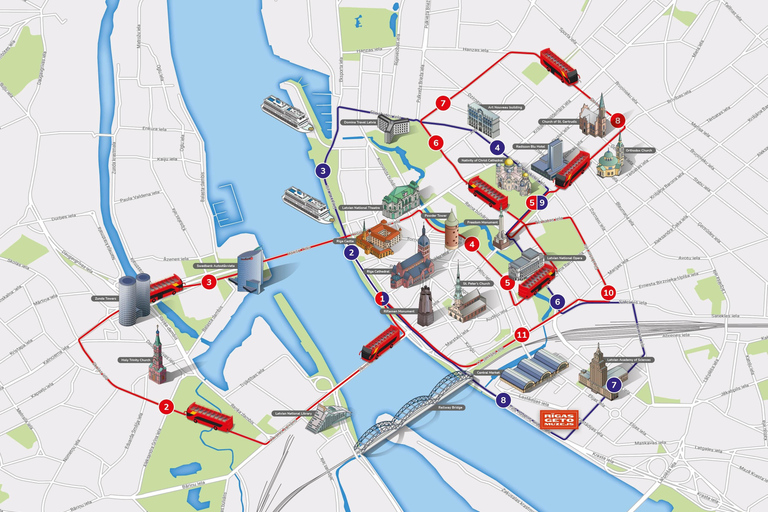 Riga: City Sightseeing Hop-On Hop-Off Bus Tour 24-Hour Ticket