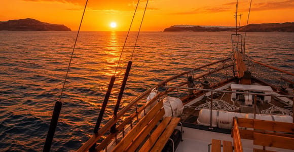 Santorini: Sunset Cruise with Volcano and Springs Stops