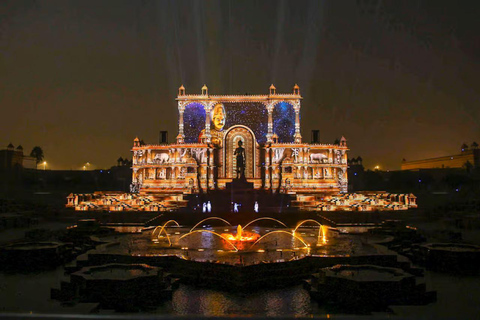 Delhi: Akshardham Temple Tour with Water & Light Show by Car Akshardham Water & Light Show with Old Delhi Tour