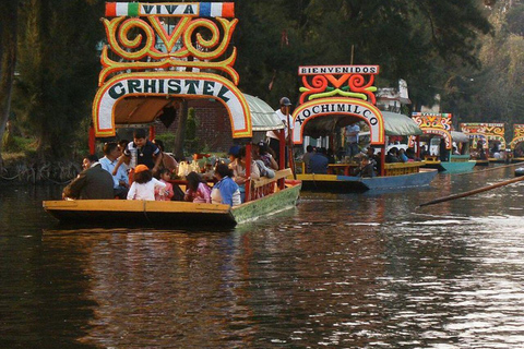 Xochimilco : Fiesta à Trajinera et visite de CoyoacanPetit groupe