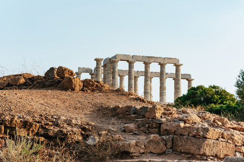 Depuis Athènes : cap Sounion au coucher du soleil