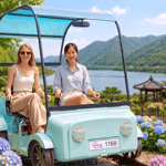 Nami Island, Giardino della Calma Mattutina e tour in bici su rotaie