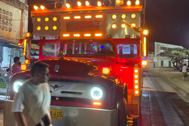 Rumba on Wheels: Exploring Cartagena in a Chiva + Nightclub Entrance Rumba on Wheels: Exploring Cartagena on a Chiva + Disco entrance fee