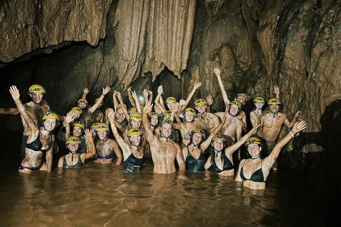 From Hue: Dark Cave Discovery Day Tour Combo: Zipline & Mud bath at Dark Cave With Hotel From Hue