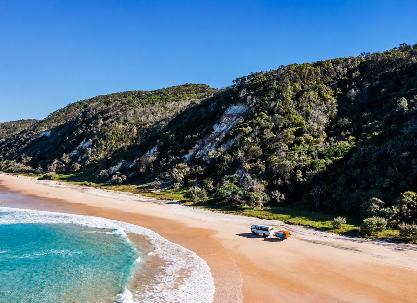 Rainbow Beach: 4WD Beach Drive Adventure og surf-lektion