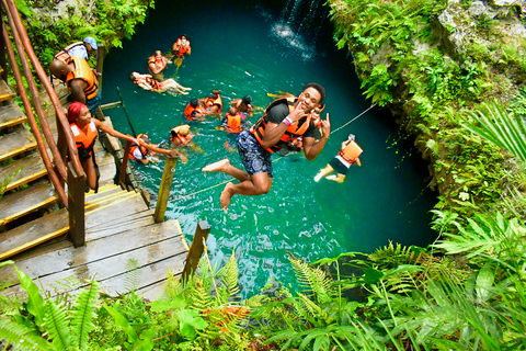 Cancún: Cenotes Day Trip with Ziplining and Paddleboarding