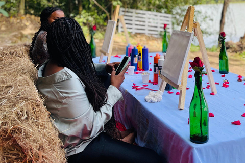 Arusha: Lake Duluti Painting and Sip with Pickup