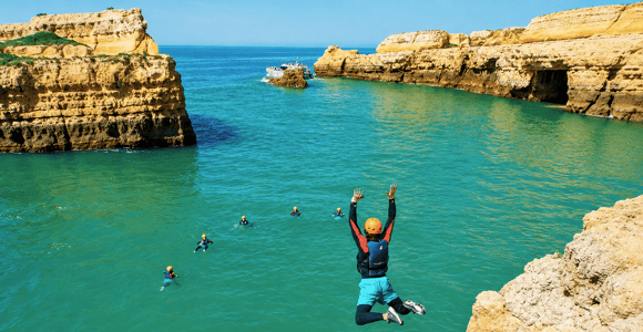 Albufeira: Guided Coasteering Tour with Cliff Jumping