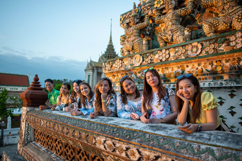 Bangkok: Evening Tour with Wat Arun, Wat Pho &amp; Tuk Tuk RideShared Group Tour in English