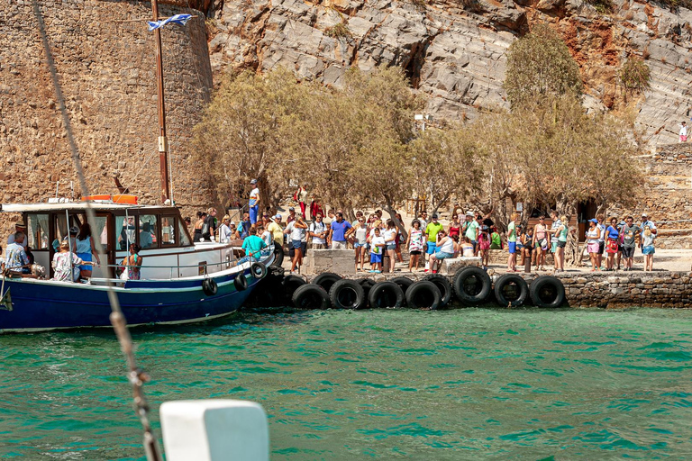 Elounda: Spinalonga Guided Boat Tour with BBQ and Swimming