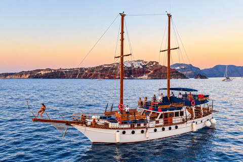 Santorini: Caldera Cruise ,Hot Springs & Oia Sunset Option Volcano Cruise with Transfers