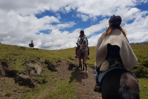 Randonnée à cheval dans le parc national du CotopaxiRandonnée à cheval sur le Cotopaxi 3 heures d'équitation