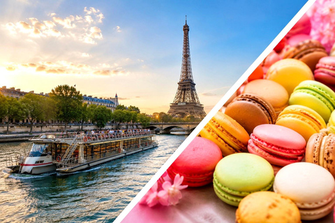 Paris: Seine River Sightseeing Cruise with Parisian Macaron Paris: Seine Day/Evening Cruise & Macaron Experience