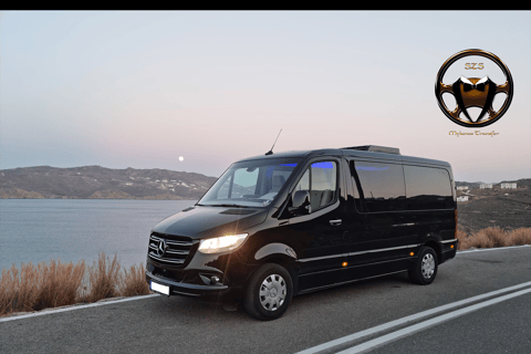 4 heures de visite privée de l&#039;île de Mykonos en minibus de luxe