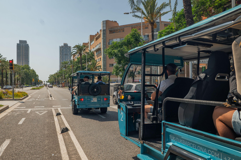 1,5-timmars privat Tuk-Tuk-tur i Barcelona och på stranden1,5-timmars privat tur med tuk-tuk i Barcelona och på stranden