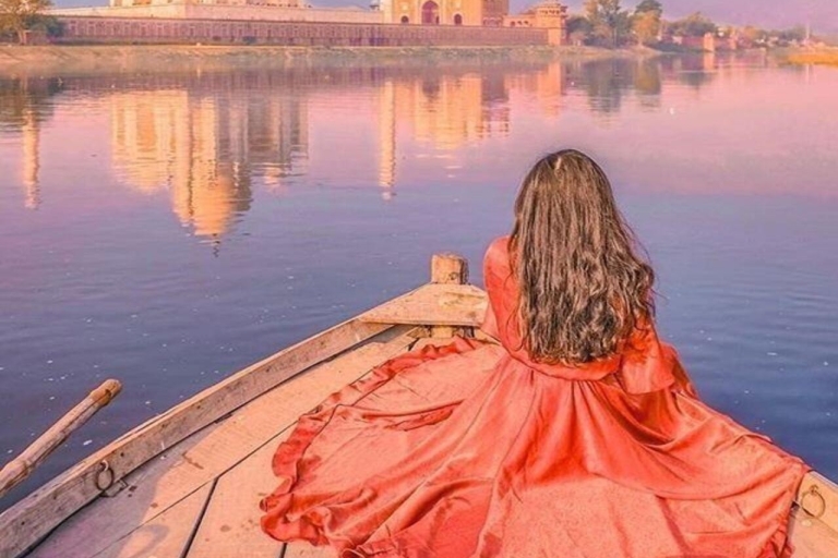 Visite d'Agra en soirée avec vue sur le Taj Mahal au coucher du soleil