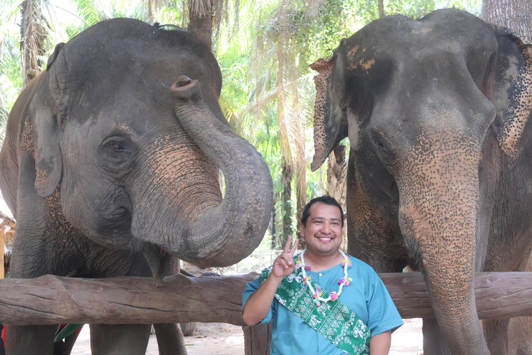 Krabi: Elephant Feeding Program with Traditional Thai Dress