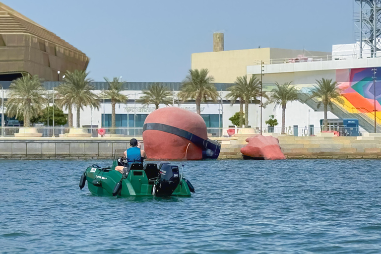 Tour de áudio pela Ilha Yas, condução própria guiada em grupo, fácil e divertidoSeaRay 25 FT • Com o capitão Bayside • Perfeito para até 6 pessoas