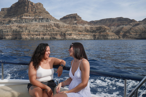 Explore Gran Canaria: Boat Tour with Wine & Food Tasting Wine & Local Food Tasting + Boat trip from Puerto de Mogan