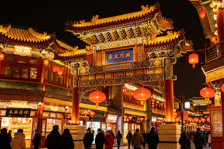 Beijing: Qianmen Street Guided Night Tour & Zhajiang Noodle Option 2: Meet Guide at Laoshe Teahouse