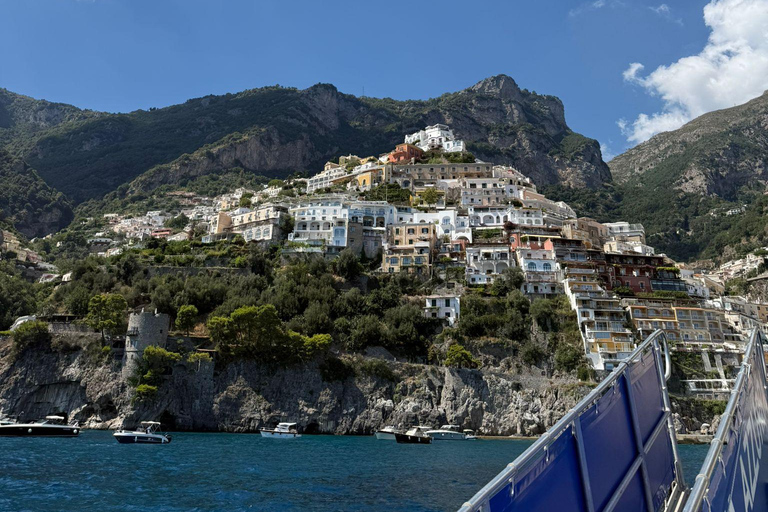From Naples: Amalfi and Positano Boat Tour with Free Time Pickup from Ercolano, Portici or Torre del Greco