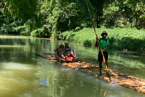 Bamboo rafting with limestone massage and shopping