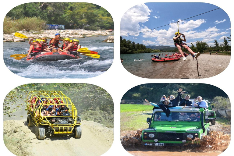 From Alanya: Small Group Jeep Safari, Buggy Rafting, Zipline ( 3 in 1 ) Buggy or Quad Safari ,Rafting, Zipline