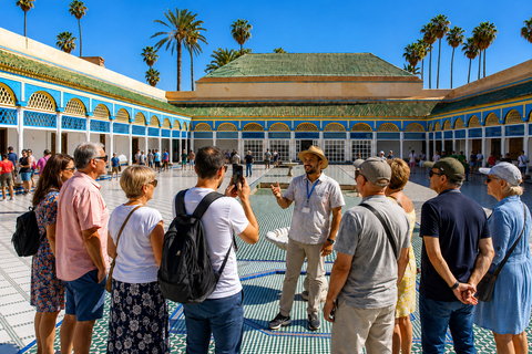 Marrakech: Bahia Palace, Ben Youssef Madrasa & Secret Garden French Small Group Tour ( With Entry tickets )