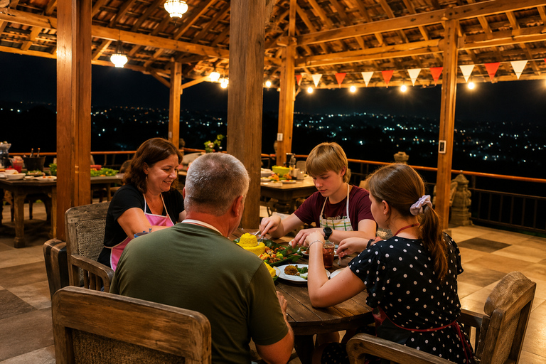 Yogyakarta: Local Market Tour & Mountain Cooking Class Hotel Pickup (Afternoon Sunset Class & Dinner)