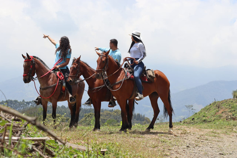 Randonnée à cheval dans les belles montagnes de Medellin