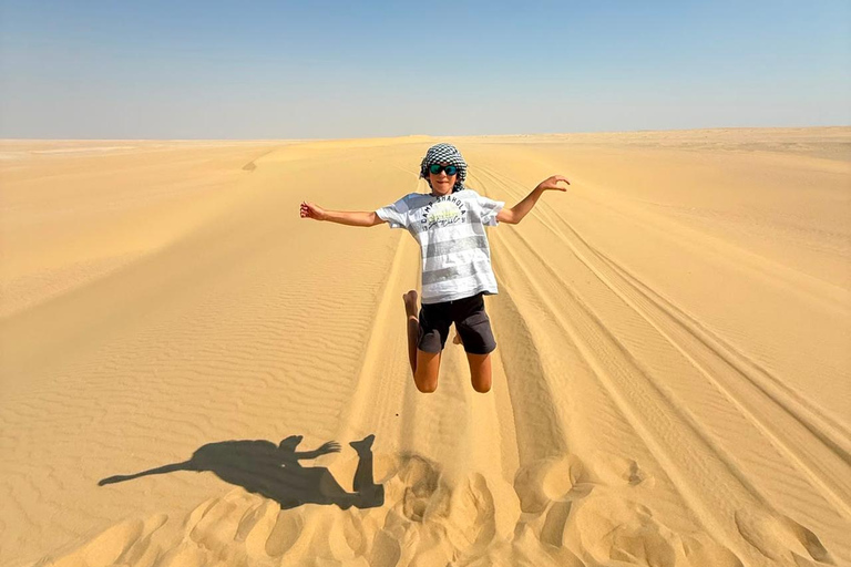 From Cairo: 4x4 Desert Safari, Waterfalls & Magic Lake Shared Tour: Wadi El Rayan, Magic Lake & Lake Qarun, Jeep