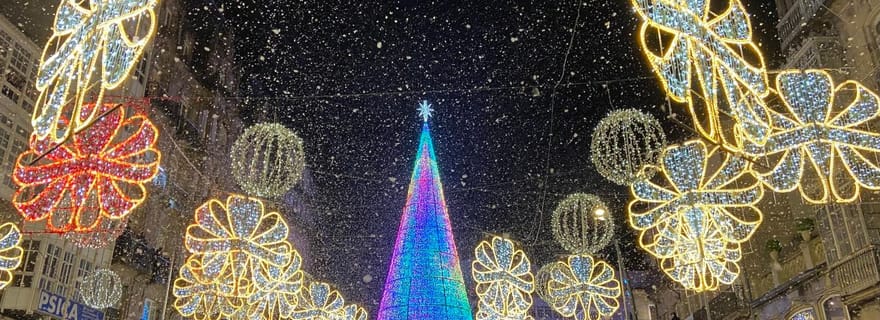 Visite des illuminations de Noël de Vigo depuis Saint-Jacques-de-Compostelle