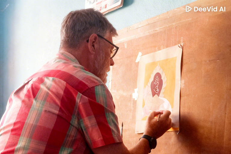Thangka Painting Class with Local Artist in Patan Mandala Painting Workshop