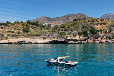 Nerja: Maro Waterfall Boat Trip with Paddleboarding & Drink