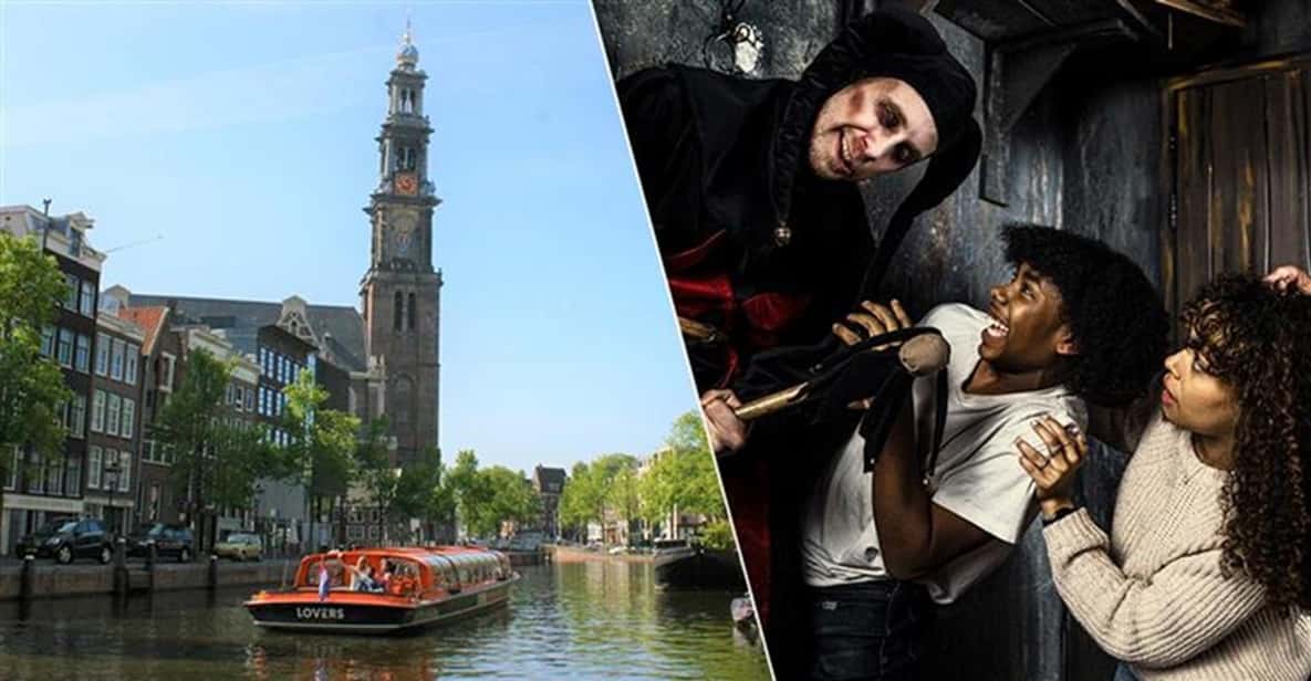 Afbeelding 0 van Amsterdam: toegangsticket voor de Amsterdam Dungeon en rondvaart