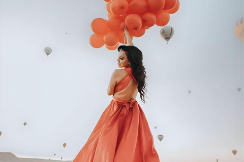 Cappadocia: Private Photo Shoot with Flying Dress & Horses Horse Photo Shoot Experience