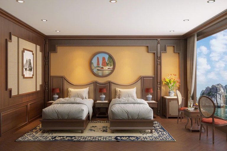 Hanoi: 2-Day Halong & Bai Tu Long Bay 5-Star Cruise, Balcony Halong: 2-Day Halong& Bai Tu Long 5-Star Cruise with balcony