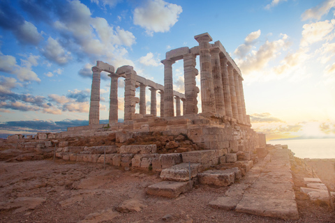 Depuis Athènes : excursion privée au coucher du soleil au cap Sounion avec transfert