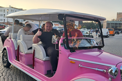 Gdańsk: Stylish Pink Retro Party Ride with Music & Photos