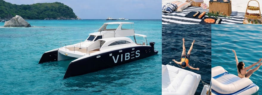 Phuket : catamaran de luxe, Racha, jeux, pique-nique, coucher du soleil