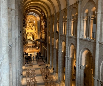 Tour Cathedral of Santiago with roofs & Portico de la Gloria