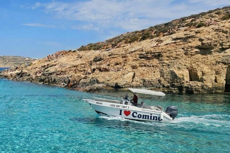 Private Fishing & Comino Boat Tour: Blue & Crystal Lagoon