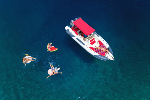 Blue lagoon with a speed boat water and towels included Blue lagoon with a speed boat, water & wine