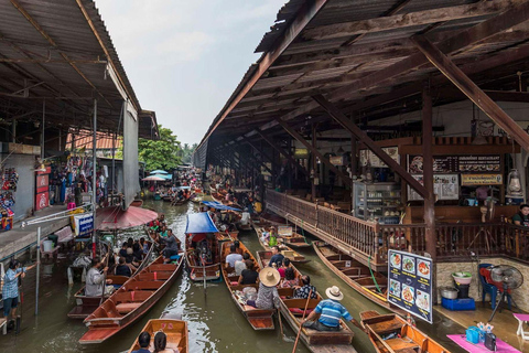 Depuis Bangkok : Marché flottant et marché ferroviaire de Maeklong